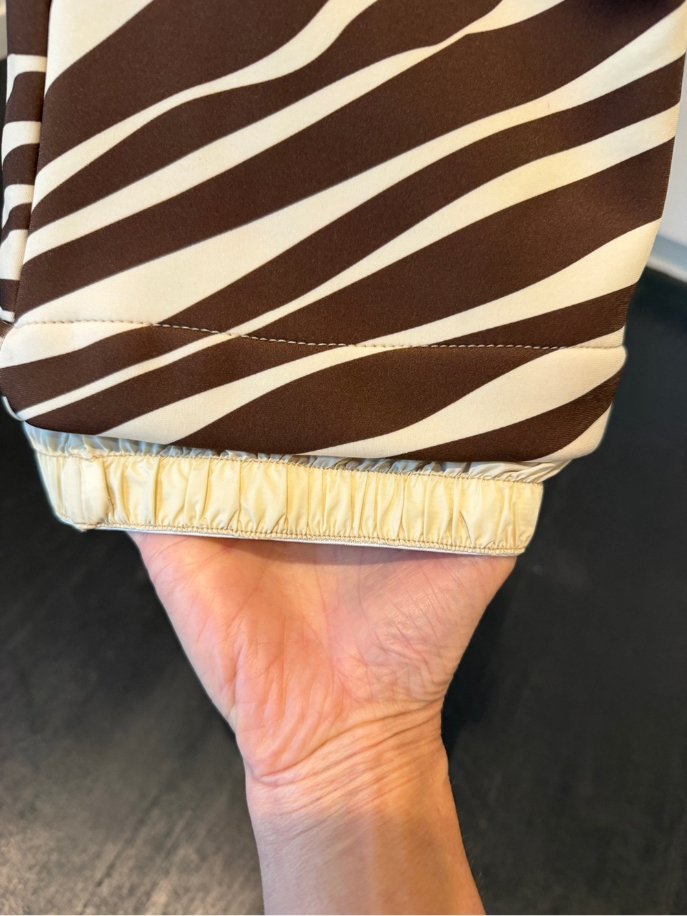 Zebra-Print Wide Leg Pants with Cream Suspenders - Picture 2 of 3
